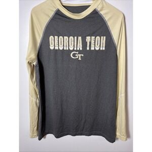 Colosseum‎ Georgia Tech Yellow Jackets Mens Medium Gray Gold Raglan Shirt GT
